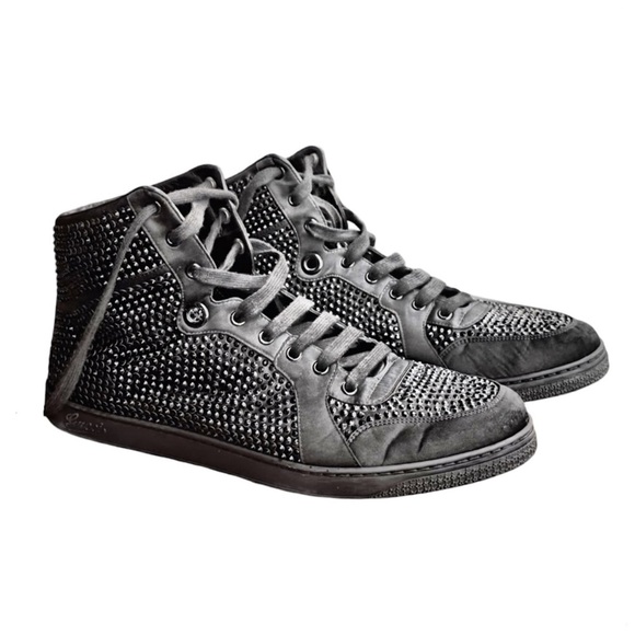 Gucci Other - Gucci Satin Crystal Embellished Coda High Top Sneakers. Black. Size 10US